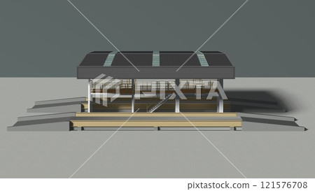 3D illustration of truck weight scale 3D illustration of truck weight scale 121576708