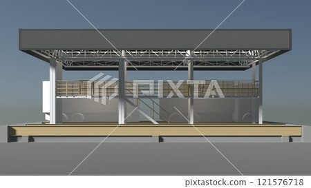 3D illustration of truck weight scale 3D illustration of truck weight scale 121576718