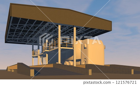 3D illustration of truck weight scale 121576721
