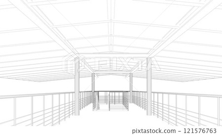 3D illustration of truck weight scale 121576763