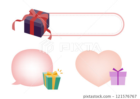 Heart and gift one point decoration set 121576767