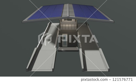 3D illustration of truck weight scale 3D illustration of truck weight scale 121576771