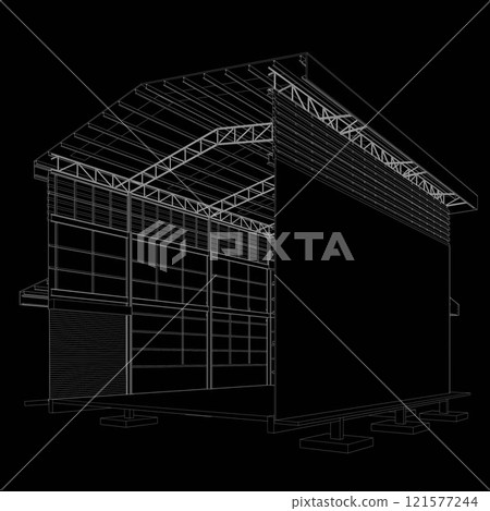3D illustration of industrial project 3D illustration of industrial project 121577244
