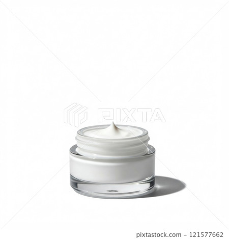 Cosmetic Cream Jar With White Background 121577662
