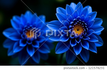 明亮的藍色花朵 121578231