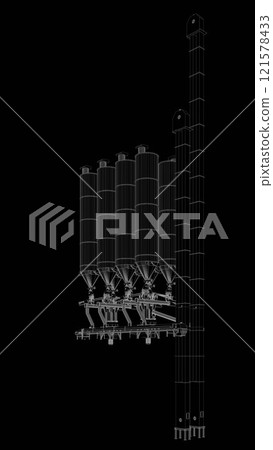 3D illustration of industrial project 121578433