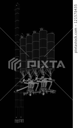 3D illustration of industrial project 3D illustration of industrial project 121578435