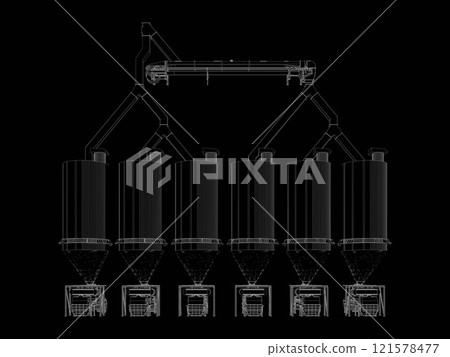 3D illustration of industrial project 3D illustration of industrial project 121578477