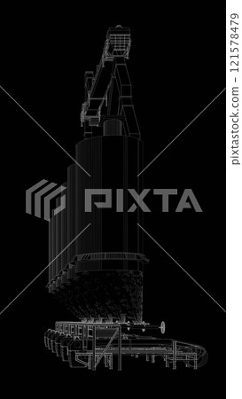 3D illustration of industrial project 3D illustration of industrial project 121578479