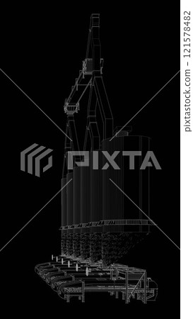 3D illustration of industrial project 121578482