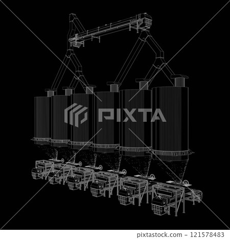 3D illustration of industrial project 121578483