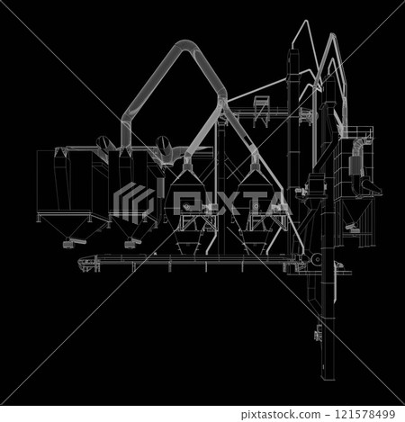 3D illustration of industrial project 121578499