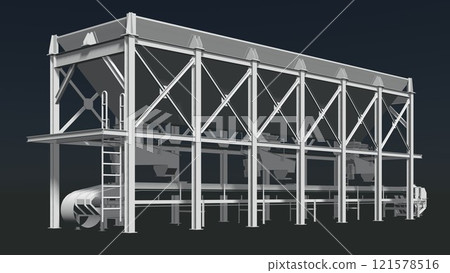 3D illustration of industrial project 3D illustration of industrial project 121578516