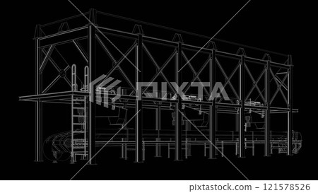 3D illustration of industrial project 121578526