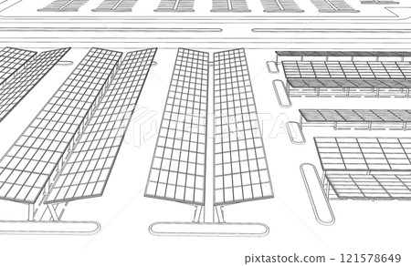 3D illustration of parking and carport 121578649