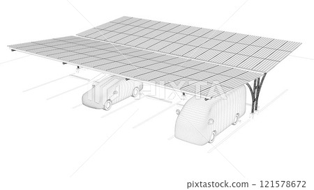 3D illustration of parking and carport 3D illustration of parking and carport 121578672