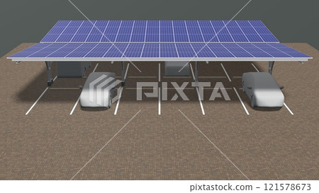 3D illustration of parking and carport 3D illustration of parking and carport 121578673