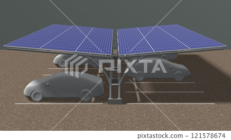 3D illustration of parking and carport 3D illustration of parking and carport 121578674