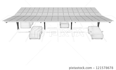 3D illustration of parking and carport 3D illustration of parking and carport 121578678