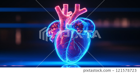 3D全息影像的心脏器官图片 121578723