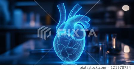 3D全息影像的心脏器官图片 121578724