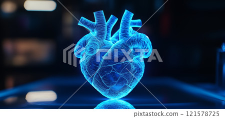 3D全息影像的心脏器官图片 121578725