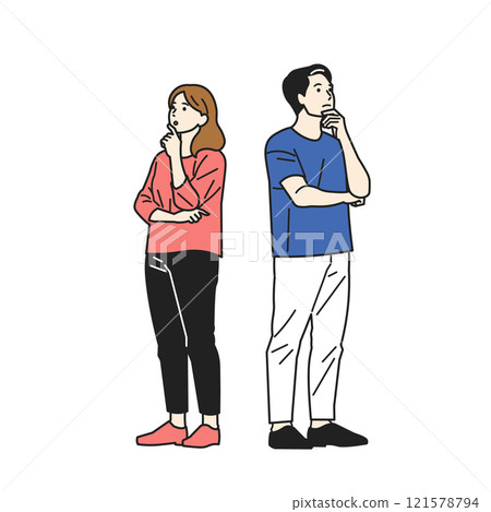 Person thinking looking up_whole body 121578794