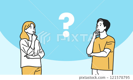 Person thinking looking up _ upper body 121578795