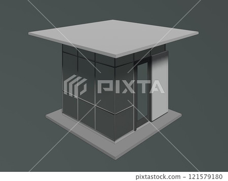 3D illustration of security booth 121579180