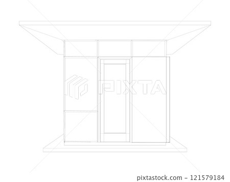 3D illustration of security booth 3D illustration of security booth 121579184