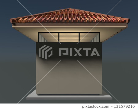 3D illustration of security booth 3D illustration of security booth 121579210