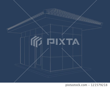 3D illustration of security booth 121579218