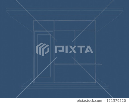 3D illustration of security booth 121579220