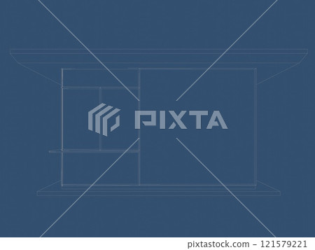 3D illustration of security booth 3D illustration of security booth 121579221