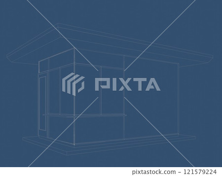 3D illustration of security booth 121579224