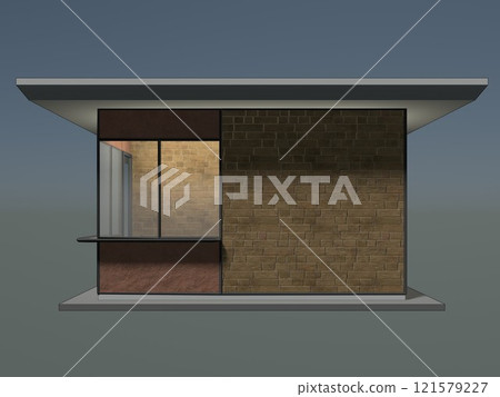 3D illustration of security booth 121579227