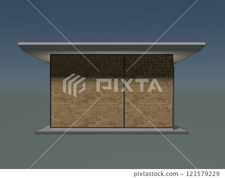 3D illustration of security booth 3D illustration of security booth 121579229