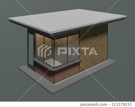 3D illustration of security booth 121579231