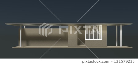 3D illustration of security booth 121579233