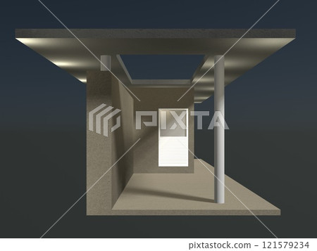 3D illustration of security booth 121579234