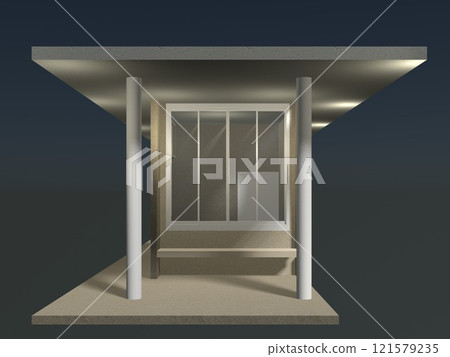 3D illustration of security booth 3D illustration of security booth 121579235