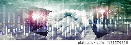 Financial Stock Market Graph. Website Economic Banner 121579356