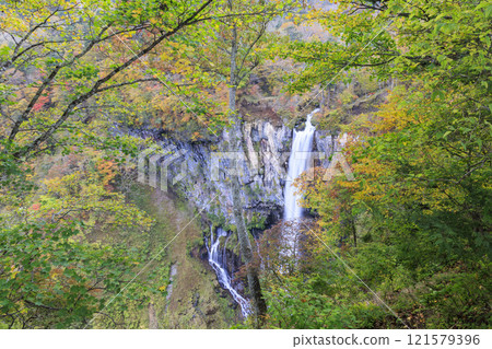 Kegon Falls in the autumn leaves of Oku-Nikko Kegon Falls in the autumn leaves of Oku-Nikko 121579396