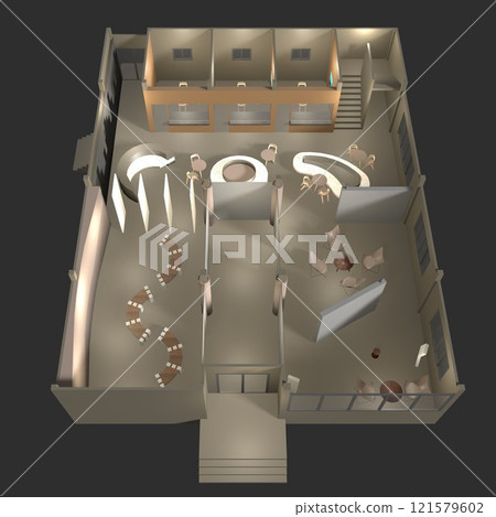 3D illustration of building project 121579602