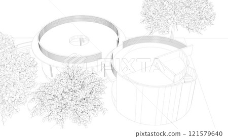 3D illustration of building project 3D illustration of building project 121579640