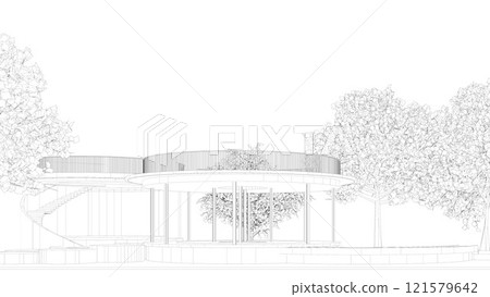 3D illustration of building project 121579642