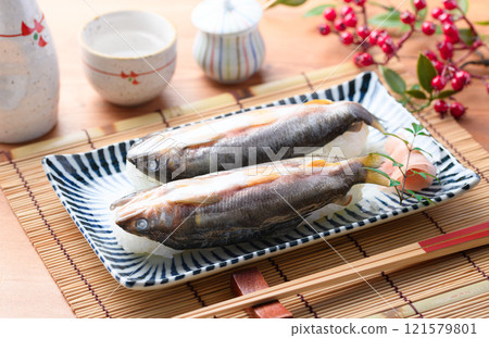 Ayu sushi (natural ayu from Kozagawa, Wakayama Prefecture) Local cuisine Ayu sushi (natural ayu from Kozagawa, Wakayama Prefecture) Local cuisine 121579801