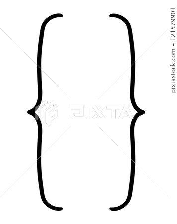 Hand-drawn black braces 121579901