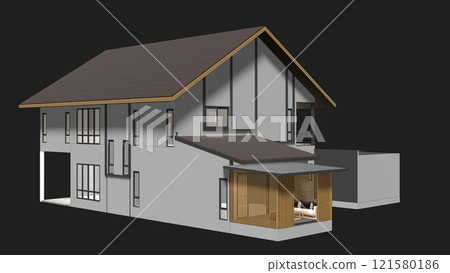 3D illustration of residential project 121580186