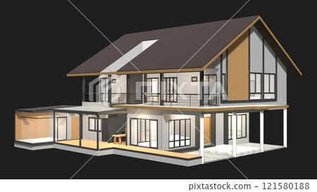 3D illustration of residential project 121580188
